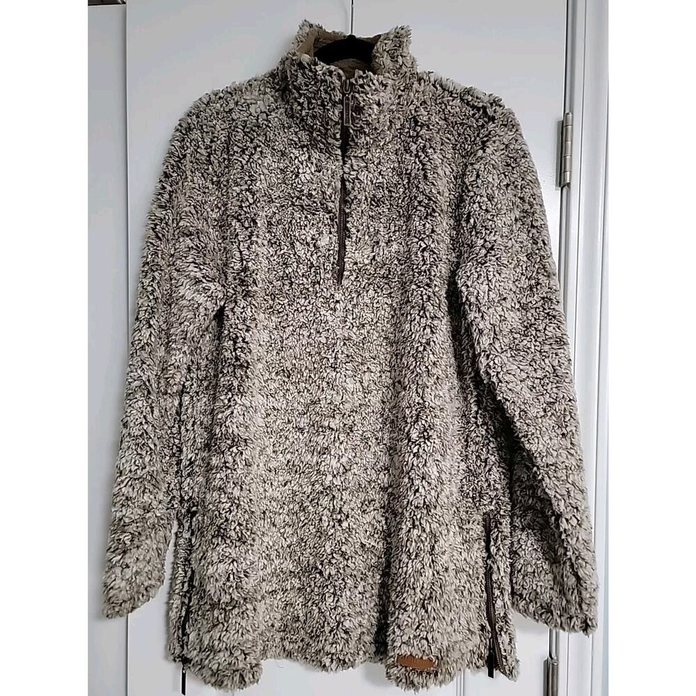 Marley Lilly Women's Brown Sherpa Pullover Small/Medium 1/4 Zip‎ Fleece Sz L/XL